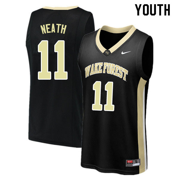 Youth #11 Jahcobi Neath Wake Forest Demon Deacons College Basketball Jerseys Sale-Black